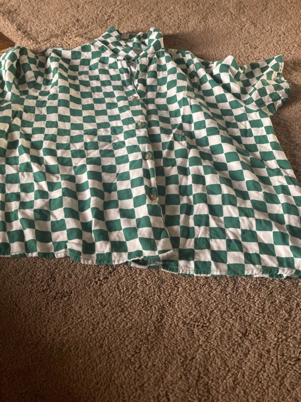 wild fable Green and White Check Button-Down Shirt